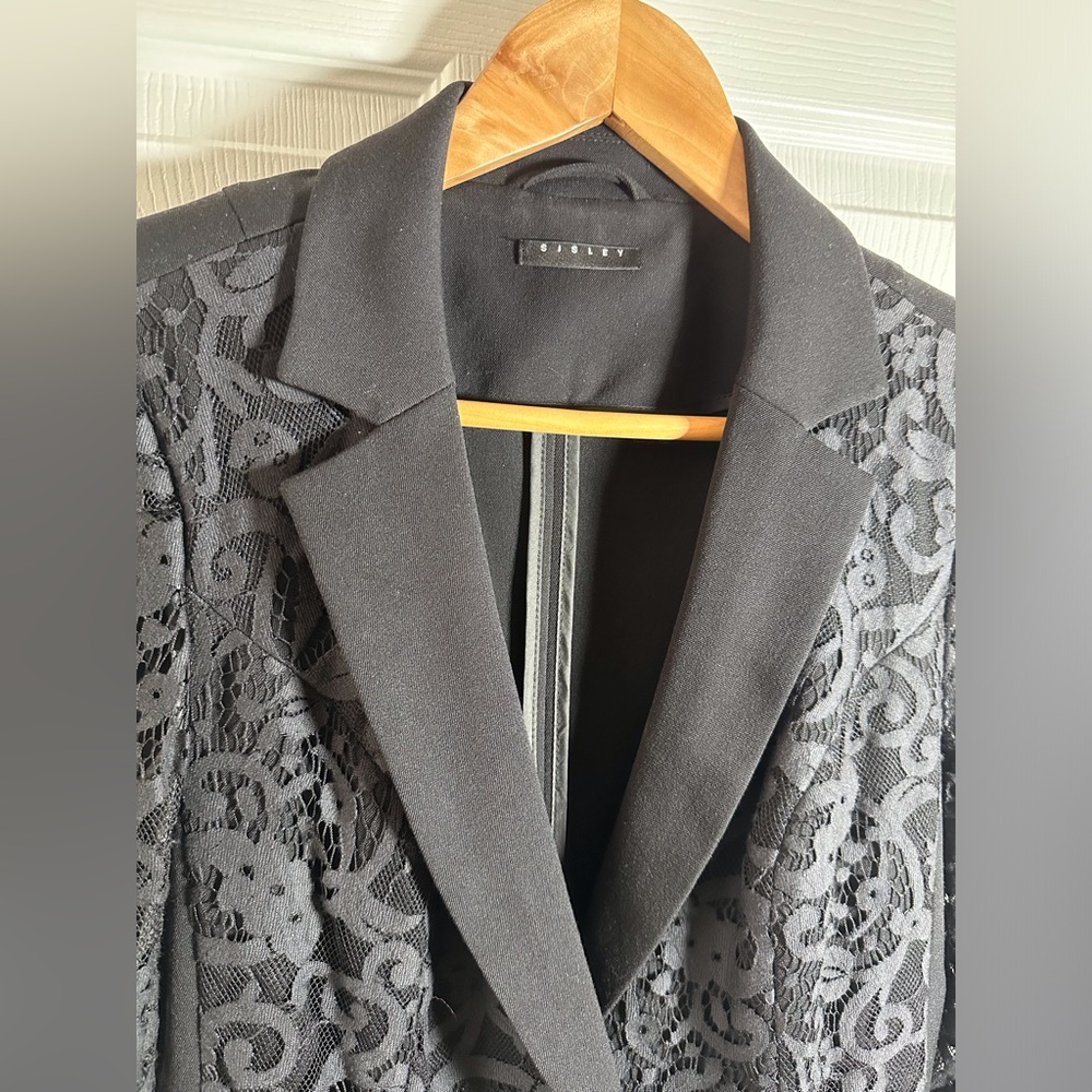 Sisley Black Lace Blazer Small - Picture 6 of 15